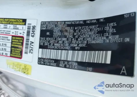 2014 Toyota Sienna L from USA, damaged, VIN 5TDZK3DC7ES424982